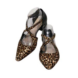 Alex Marie Shoes Womens Size 8M Carena Leopard Print Calf Hair Ballet Flat